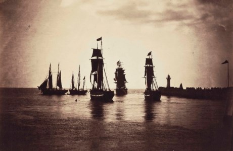 Gustave Le Gray, Bateaux quittant le port du Havre (navires de la flotte de Napoleon III), 1856-1857