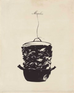 Casserole de moules avec ficelles