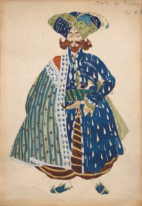 Suite du Schah, Projet de costume pour le ballet "Schéhérazade" de Diaghilev