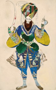 Le Schah de Perse, Projet de costume pour le ballet "Schéhérazade" de Diaghilev
