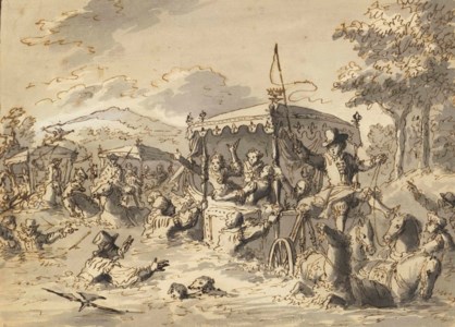 King Louis XIV of France in danger on his trip to the Netherlands when his carriage was stuck in the water of the rivers that overflowed their banks near Senlis on 2 May 1670