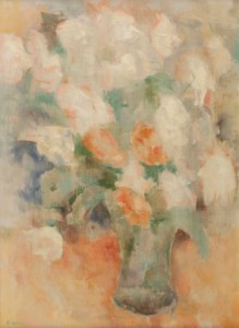 A still life with pink and white flowers