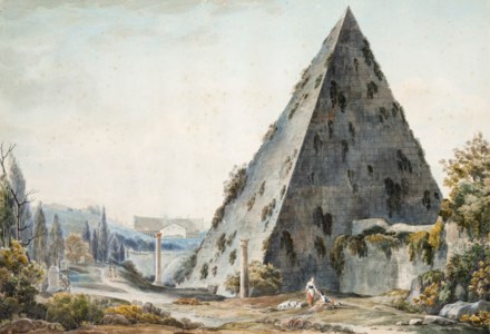 Vue de la pyramide de Cestius à Rome
