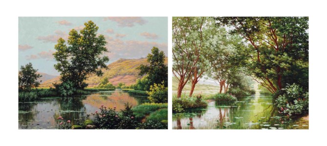 A river in the hills; and Bords de L`Eure
