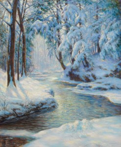 Stream in a Snowy Landscape
