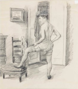 Getting dressed; and a companion drawing