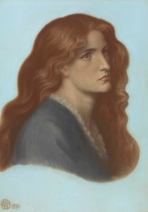 Portrait of Edith Williams, later Lady Griffith-Boscawen, bust-length in profile to the right with her hair flowing over her shoulders