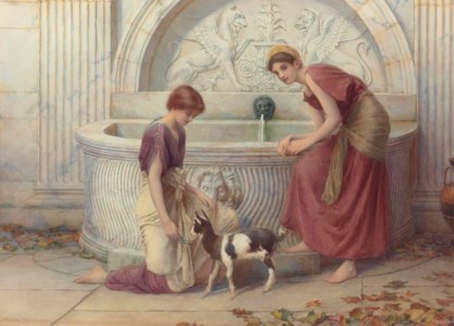 At the fountain, Autumn