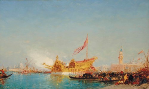 Le Bucentaure vu du Quai des Esclavons à Venise