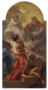The Holy Trinity with an archangel freeing enslaved people, a bozzetto