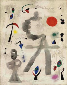 Joan Miró, Personnages et oiseaux devant le soleil