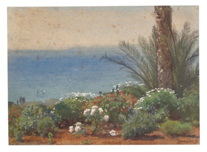 View from the artist’s garden in Cannes