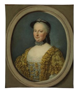 Portrait of Maria Theresa, Empress of Austria, half-length, in a feigned stone oval