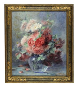 Still life of roses in a vase