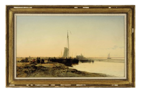 Holland: boats moored on a calm river