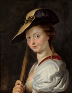 Sir Peter Paul Rubens, Portrait of a lady, probably Isabella Brant (1591-1626), as a shepherdess