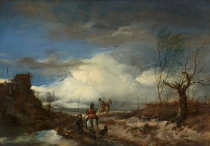 A landscape with falconers