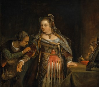 Esther at her toilet
