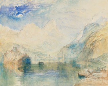 The Lauerzersee with the Ruins of Schwanau and the Mythen