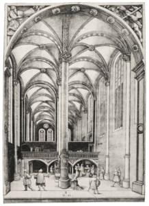 Interior View of Saint Catherine's Church in Augsburg, with the Parable of the Widow's Mite