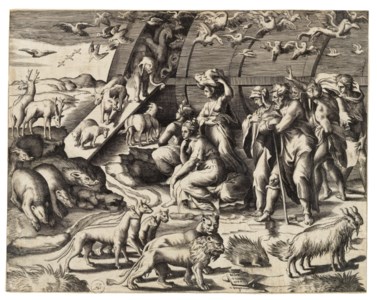 Noah and the Animals leaving the Ark