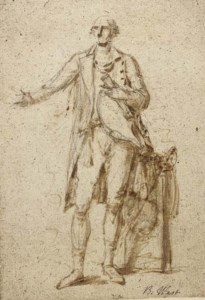 Study of a standing man, possibly a study for portrait of Lord Camden