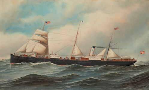THE SHIP ' ISLAND' AT SEA