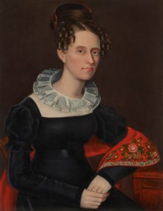 LADY WITH A RED FLOWERED SHAWL