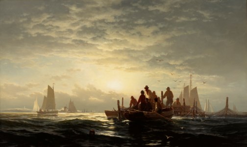 Lifting the Fish Pound, Orient Bay, Long Island, New York