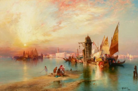 Venice, Sunset behind Santa Maria