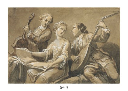 A singer with two musicians