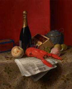 Lobster, Fruit, Champagne and Newspaper