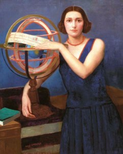 Retrato de mujer con astrolabio