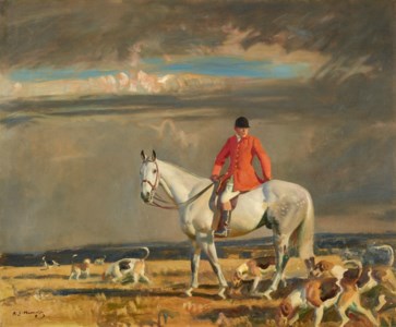 A Huntsman on the grey horse 'Isaac' by 'Goblet'