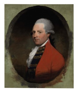 Portrait of General Richard Grenville, bust-length, in red coat, in a painted oval