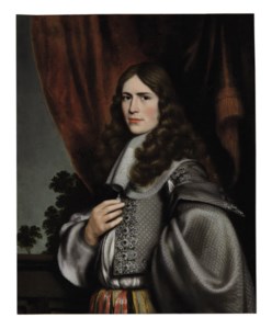 Portrait of a gentleman, half-length, in a gray coat