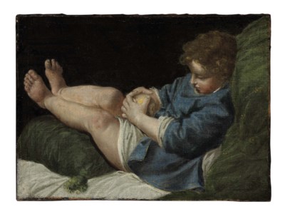 A boy with an apple