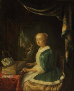 Gerrit Dou, A young lady playing a clavichord