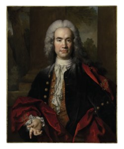 Portrait of Gaspard Gédéon Pétau, Seigneur de Maulette, half-length, in an embroidered blue waistcoat and a red velvet cape