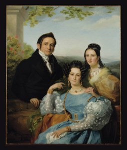 Portrait of Théodore Joseph Jonet and his two daughters