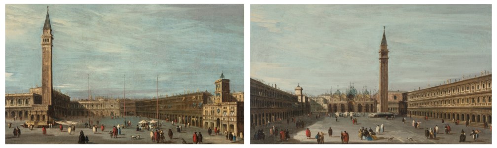 The Piazza San Marco, Venice, looking west; and The Piazza San Marco, Venice, looking east