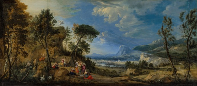 Apollo and the Muses in a landscape