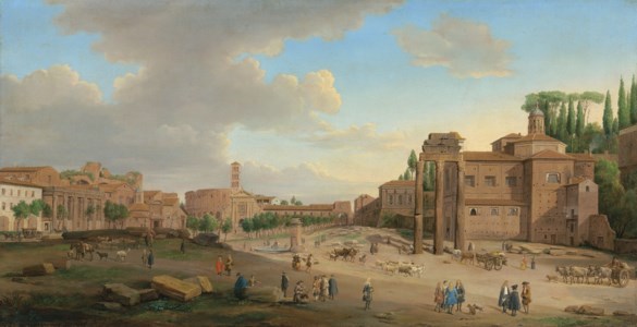 The Forum, Rome, with Santa Francesca Romana and the Colosseum beyond