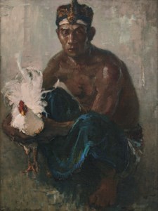 Balinese Man with Fighting Cockerel