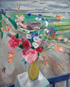 A still life with flowers and a view of the Amstelveenseweg