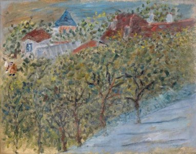 Village derrière les arbres