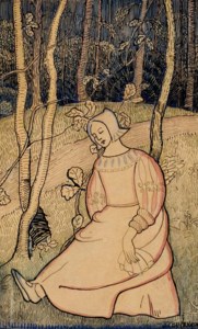 Femme dans un bois