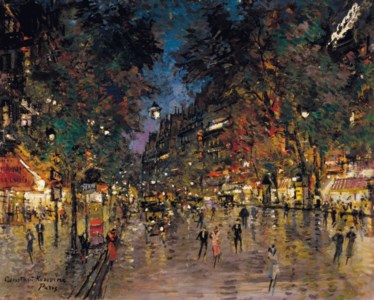 A bustling street in Paris