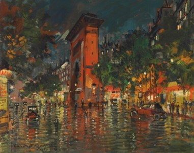 Porte Saint-Denis at night