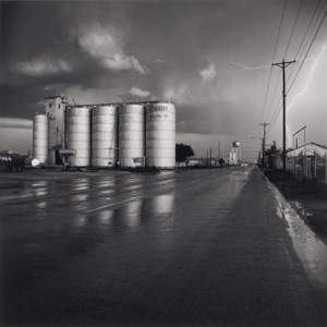 Grain Elevator and Lightning Flash - Lamesa, Texas, 1975